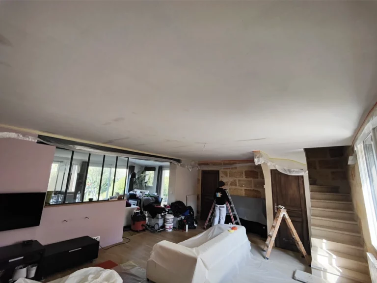 Peinture du plafond du salon - Maison à Saint-Gervais - Le Peintre Aquitain